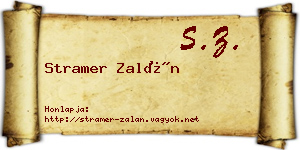 Stramer Zalán névjegykártya